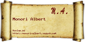 Monori Albert névjegykártya
